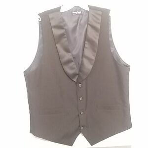 MENS black shawl collar vest